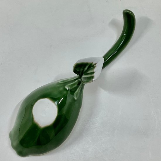 錦茶緑釉 銀花びらプレートスプーン　14.5㎝画像