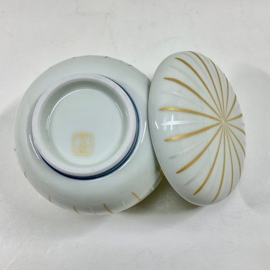 錦金銀新十草 腰張中蒸碗　7.5cm 画像