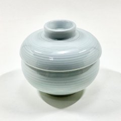 青磁千段鈴型蒸碗　　8.5cmの画像