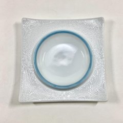 錦翡翠銀ペルシャ 中丸正角凹銘々皿　12㎝の画像