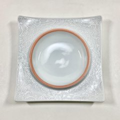 錦朱銀ペルシャ 中丸正角凹銘々皿　12㎝の画像