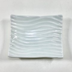 白土釉 ナギ彫り長角小付 　10㎝ の画像