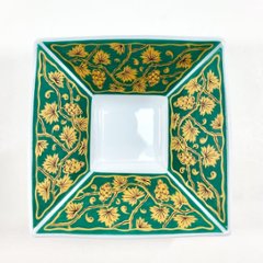 錦緑濃葡萄唐草 なぶり正角小鉢　12㎝の画像