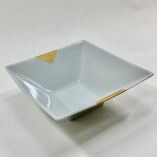 錦古代釉金短冊 なぶり正角小鉢　12㎝画像