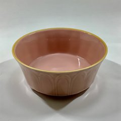 錦曙釉渕金 剣先彫り袋足向付　14㎝画像