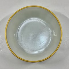 錦クリーム釉渕金 剣先彫り袋足向付　14㎝画像