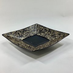 錦黒マット釉金ペルシャ 菱形向付　27㎝画像