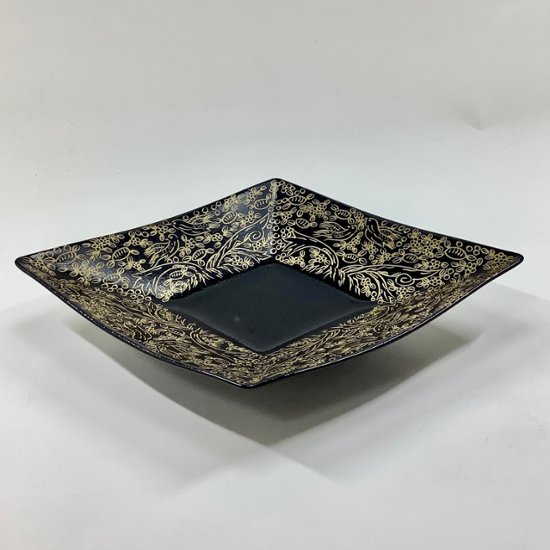 錦黒マット釉金ペルシャ 菱形向付　27㎝画像