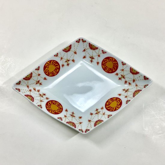 錦花綱金蘭手 菱形なぶり小向付　21㎝画像