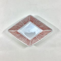 錦赤糸十草 なぶり菱形小付　12㎝の画像