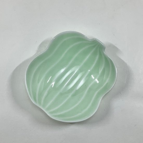 淡緑 瓢形小付　9㎝画像