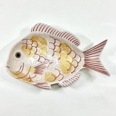 錦薄桜金叩鯛形向付　21㎝画像