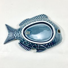 錦青鈍釉鯛形向付　　　21㎝画像