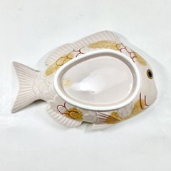 錦薄桜釉金叩鯛形大向付　23.5㎝画像