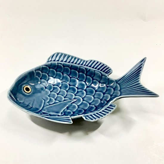 錦青鈍釉鯛形大向付　23㎝画像
