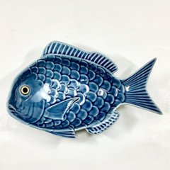 錦青鈍釉鯛形大向付　23㎝画像