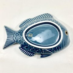 錦青鈍釉鯛形大向付　23㎝画像