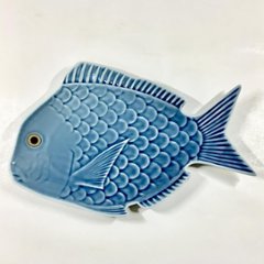 錦青鈍釉鯛形大盛皿　28㎝画像