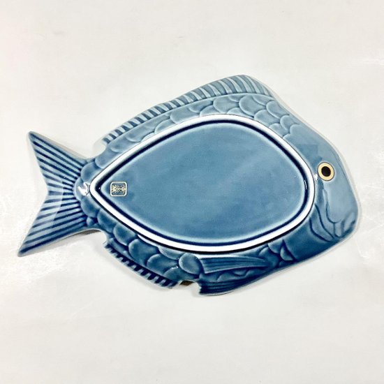 錦青鈍釉鯛形大盛皿　28㎝画像