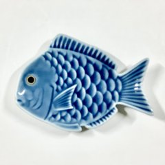 錦青鈍釉鯛形小皿　　　10㎝の画像