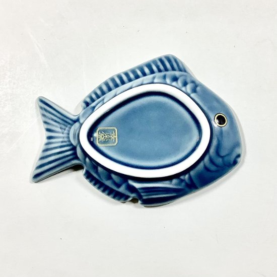 錦青鈍釉鯛形小皿　　　10㎝画像