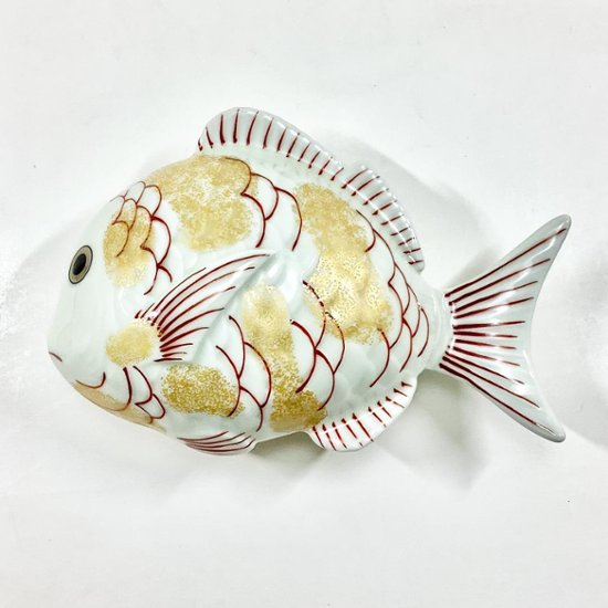 錦金叩鯛形蓋物　　　17㎝画像