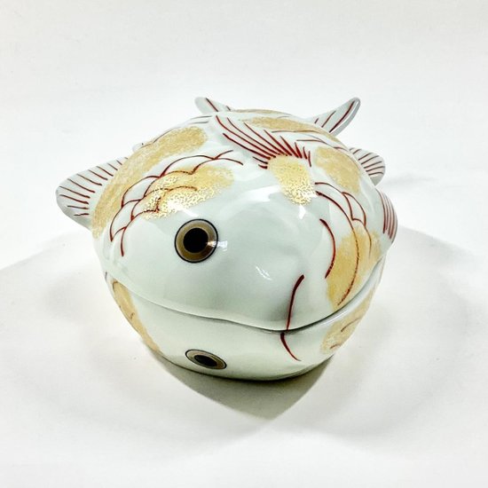 錦金叩鯛形蓋物　　　17㎝画像