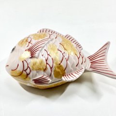 錦薄桜金叩鯛形蓋物　　　17㎝画像