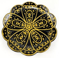 錦黒ﾏｯﾄ金きらめき八重梅小皿の画像
