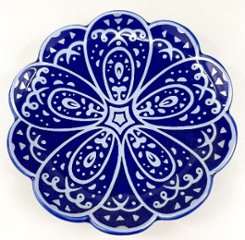 錦ルリ釉銀きらめき八重梅小皿の画像