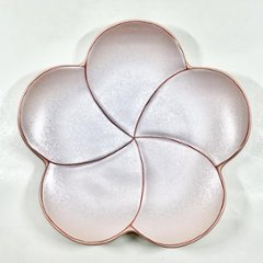錦曙釉銀彩捻り梅形七寸盛皿　21㎝の画像