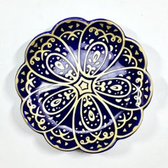 錦ルリ釉金きらめき八重梅小皿　9㎝の画像