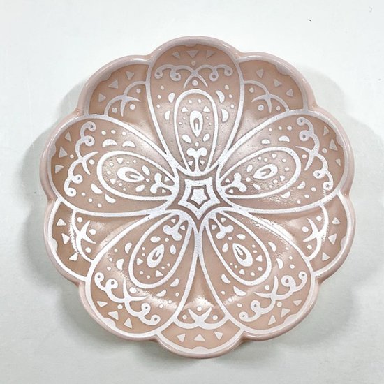 錦曙釉銀きらめき八重梅小皿　9㎝画像