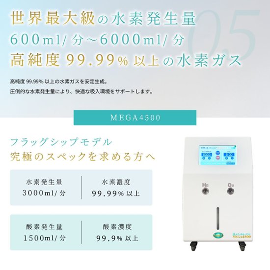 水素＆酸素吸入器│Ｈ２メディカルパワーⓇ│MEGA4500画像