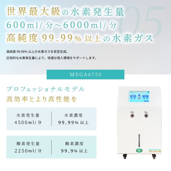 水素＆酸素吸入器│Ｈ２メディカルパワーⓇ│MEGA6750画像