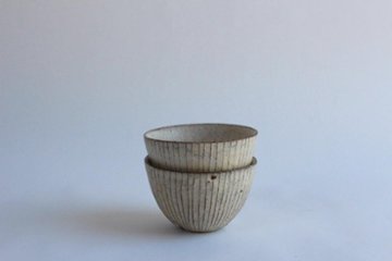 鈴木　進　粉引線紋湯呑み　丸画像