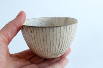 鈴木　進　粉引線紋湯呑み　丸画像