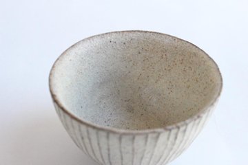 鈴木　進　粉引線紋湯呑み　丸画像