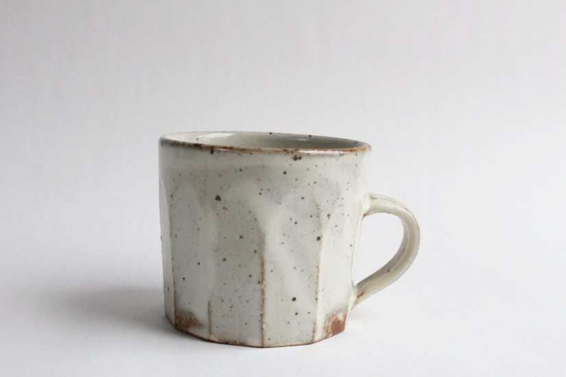 角掛政志　粉引面取マグカップ画像