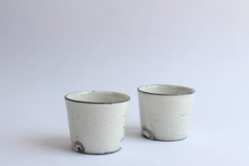 角掛政志　粉引　猪口画像