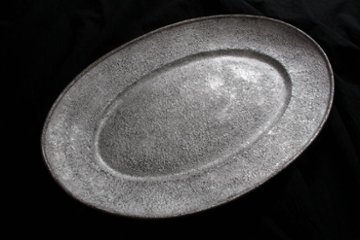 Kalonji　銀彩オーバルリム大皿画像