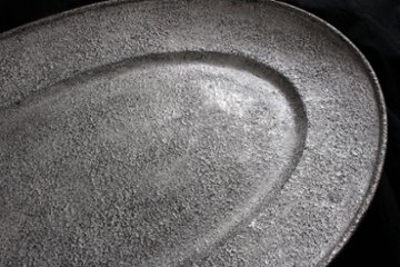 Kalonji　銀彩オーバルリム大皿画像