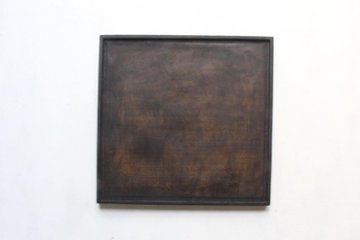 徒爾　くりぬき角盆1尺　サクラ/黒漆の画像