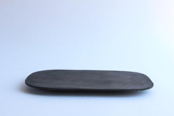 徒爾　角丸長盆大　サクラ黒漆（国産/松煙）の画像