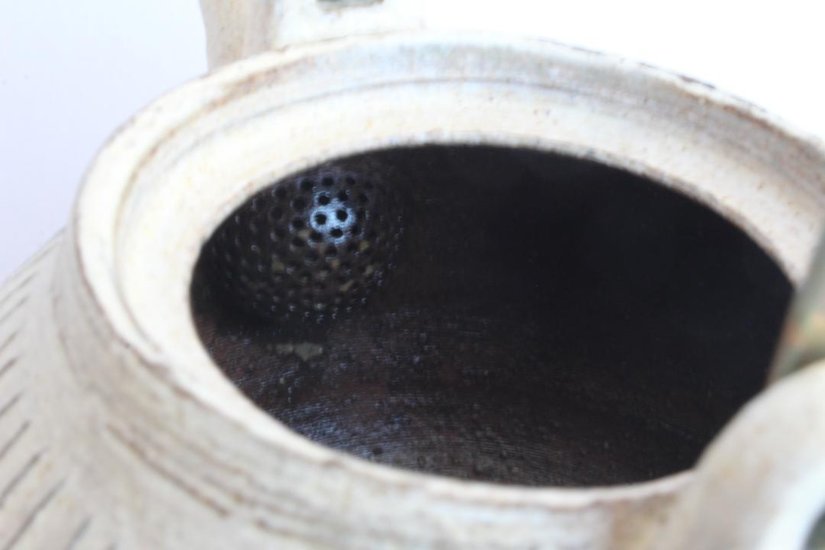 鈴木　進　粉引線紋急須（金具取手）画像