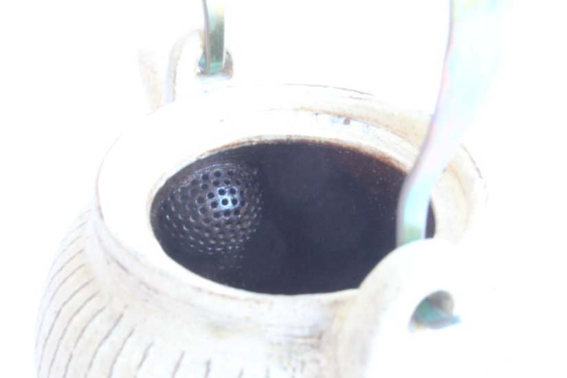 鈴木　進　粉引線紋急須（金具取手）画像