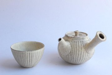 鈴木　進　粉引線紋急須画像