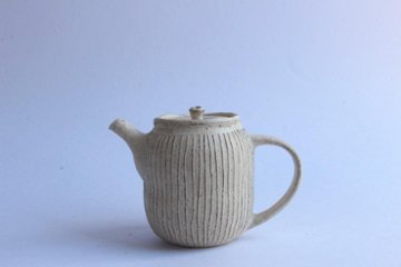 鈴木　進　粉引線紋ポットの画像