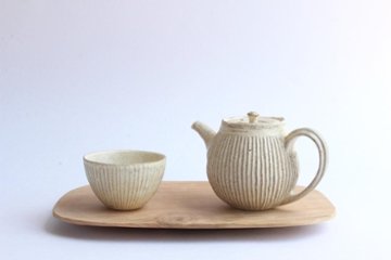 鈴木　進　粉引しのぎポット画像