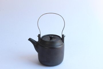 鈴木　進　金彩釉急須（金具取手）画像